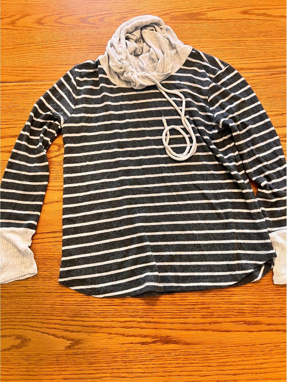 Pink Clover Women's Striped Cowl Neck Pullover Sweater